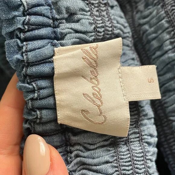 Cleobella Strapless Ruffled Blue Dress - Picture 3 of 5